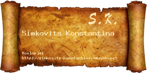 Simkovits Konstantina névjegykártya